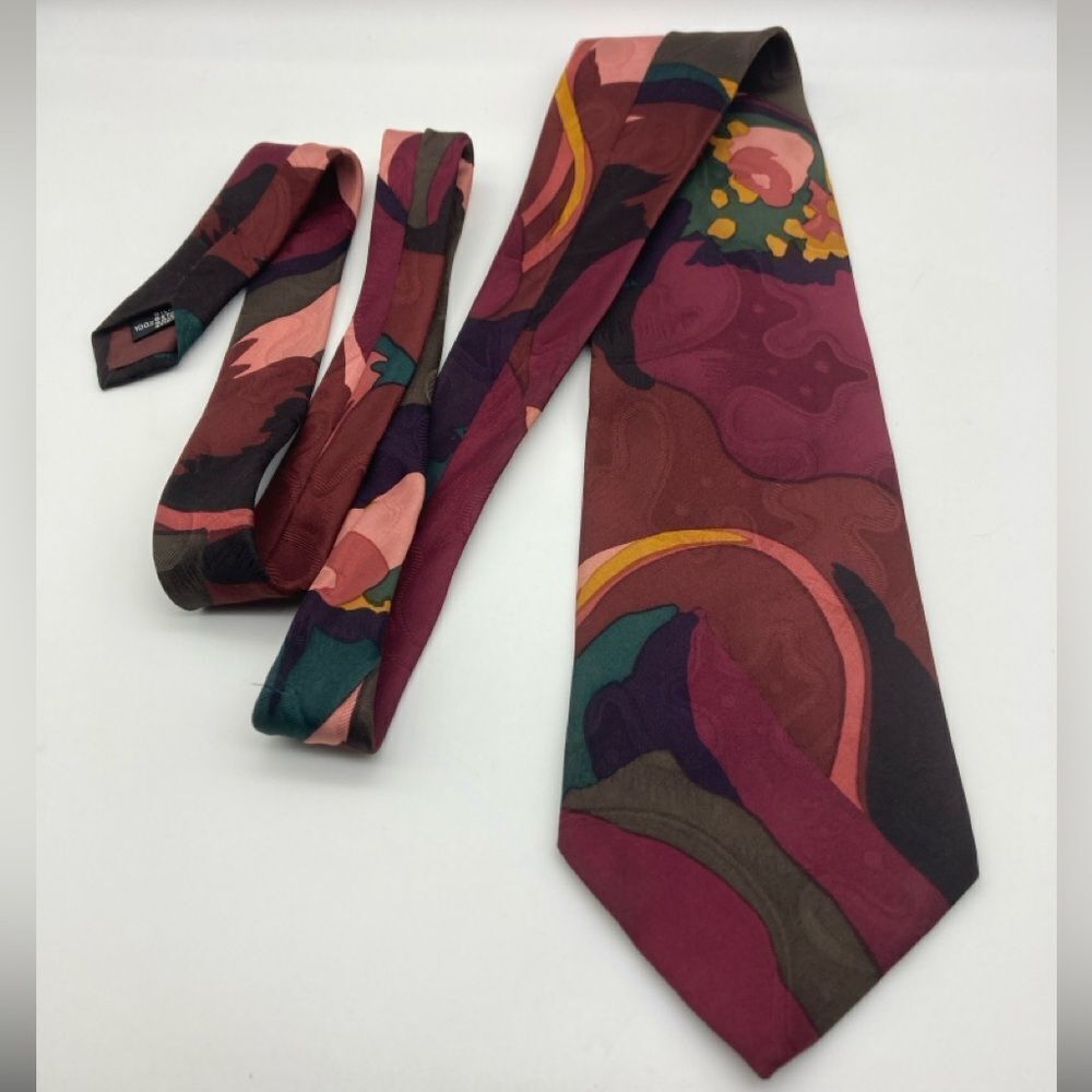 Stefano Milano Silk Abstract Modern Print Tie Italy